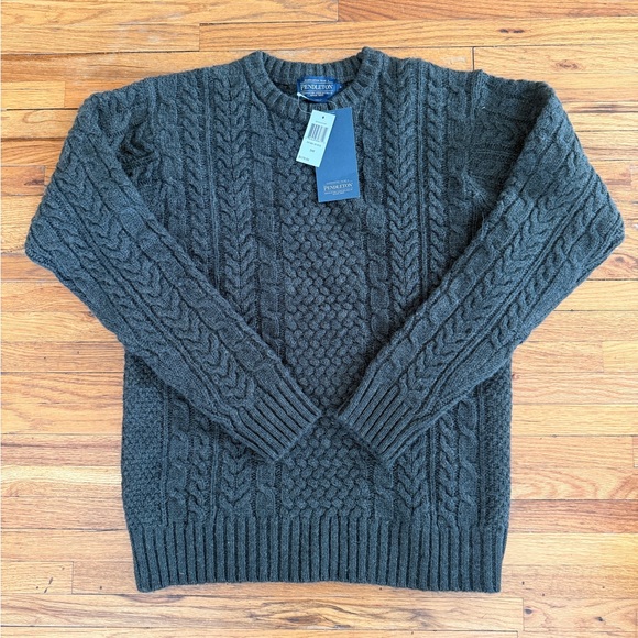 Pendleton Collection Men’s 100% Shetland Wool Fisherman Sweater